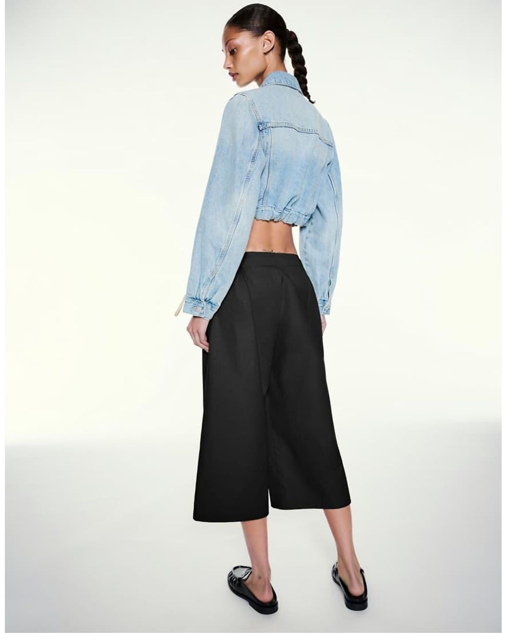 Pull&Bear White Sash Tie Culottes
