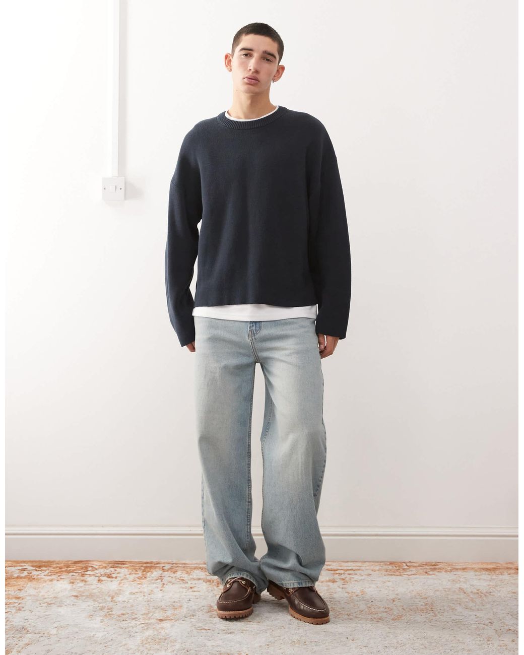 Weekday – kastiger oversize-pullover in Blue für Herren