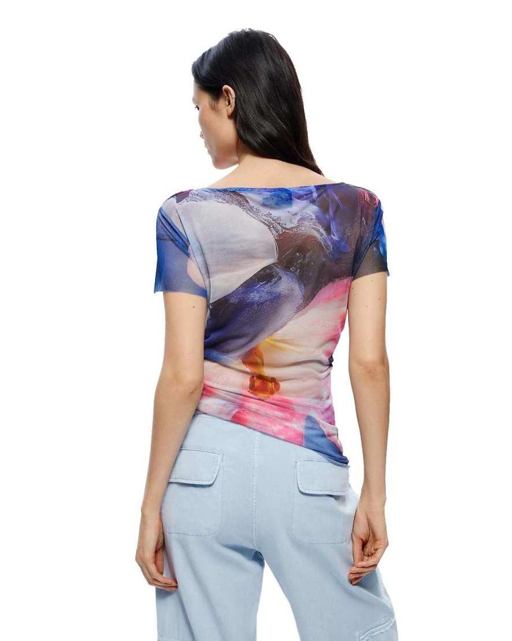 Desigual Blue Printed Short-Sleeve T-Shirt