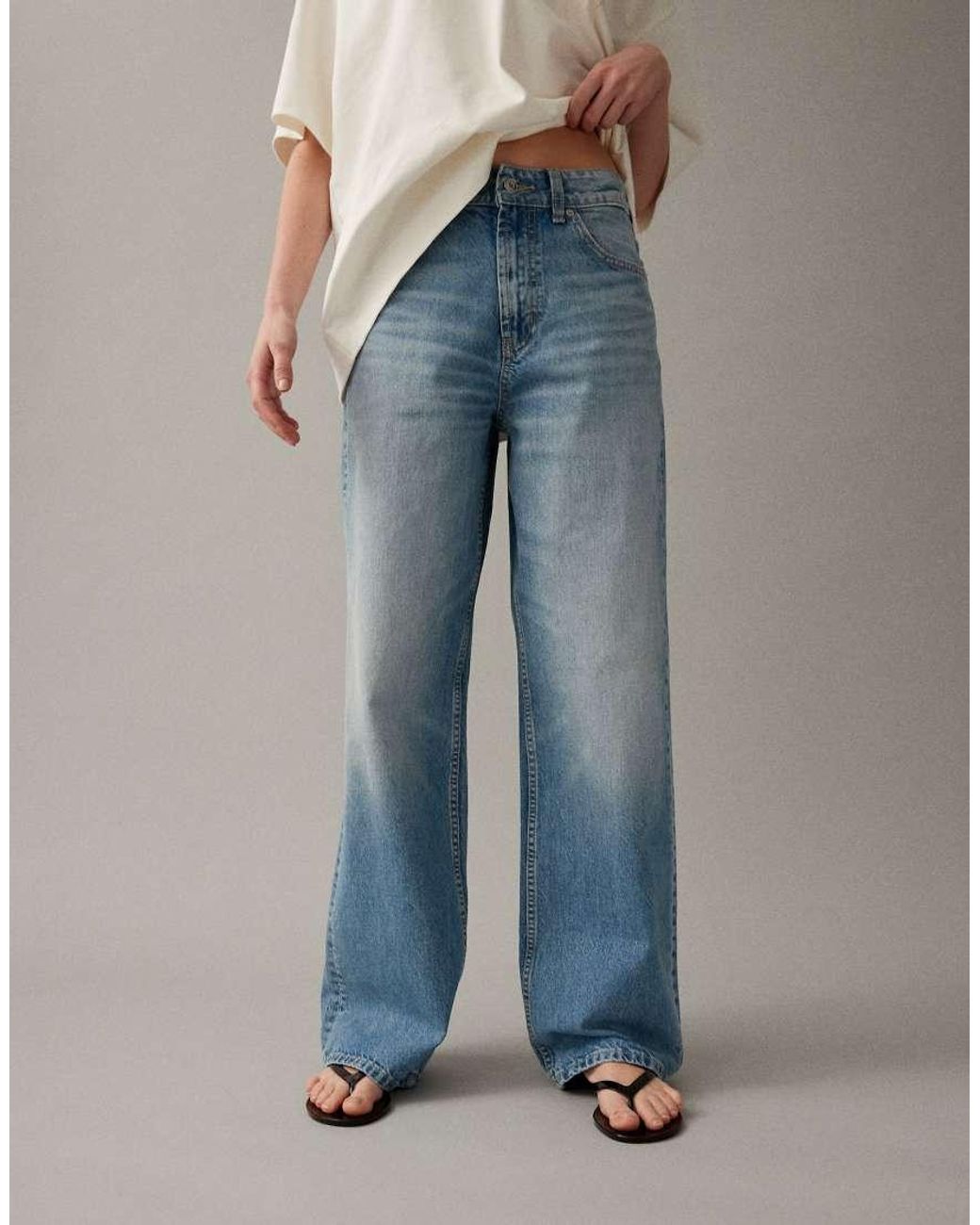 ASOS Blue Circular Design Collection Wide Leg Dad Jeans