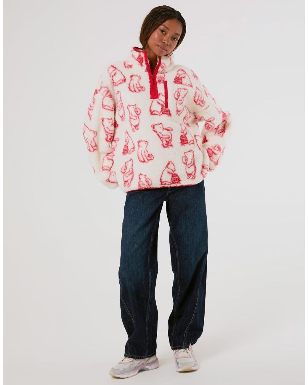Skinnydip London Red Disney Winnie The Pooh Outline Fleece Jacket