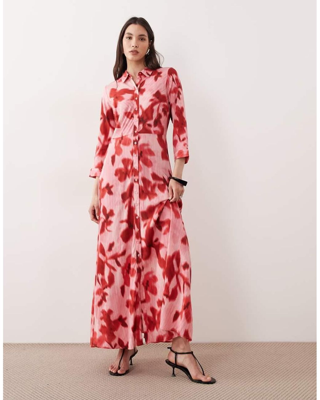 Y.A.S Pink Maxi Shirt Dress