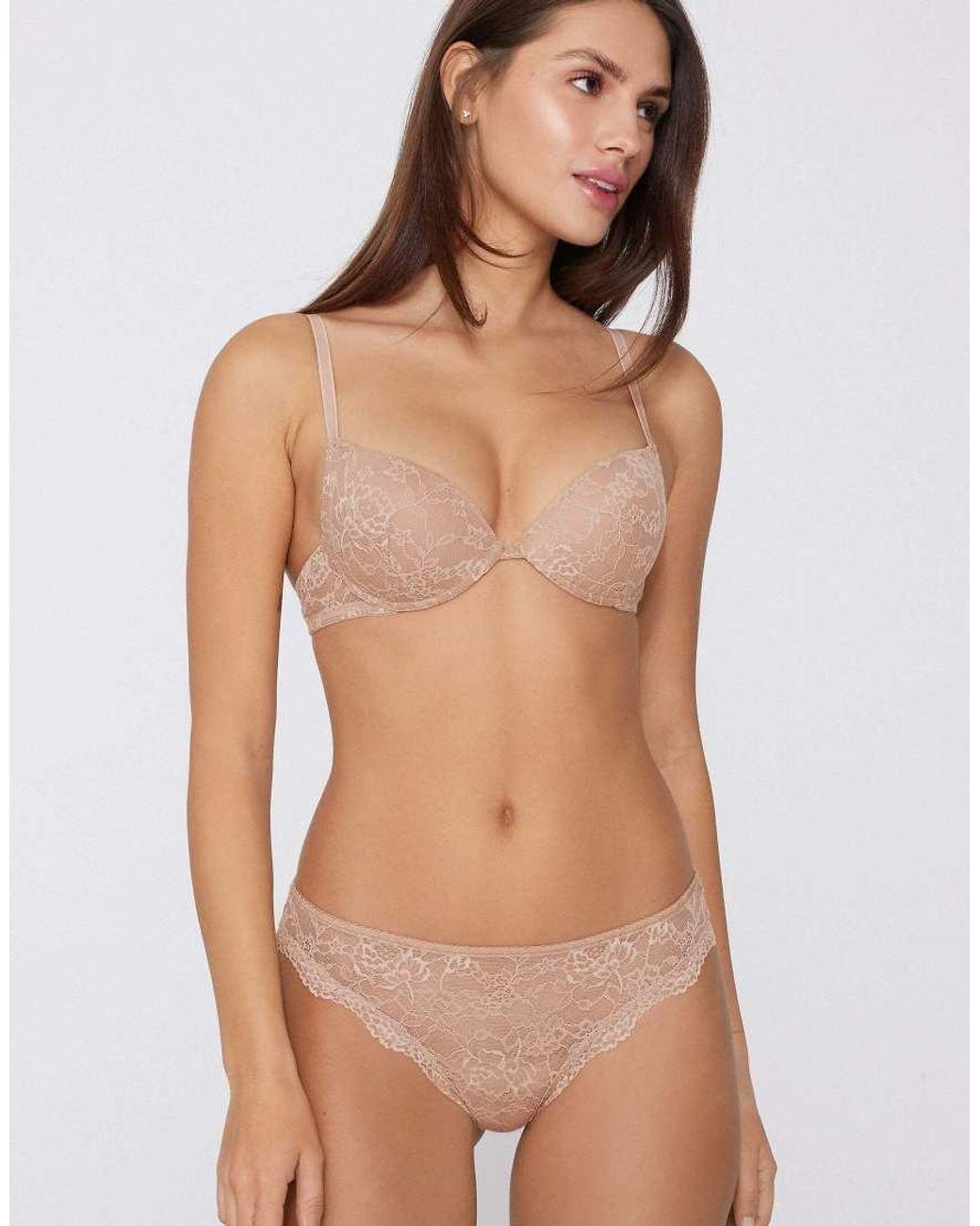 Tezenis Brown Los Angeles Lace Super Push-Up Bra