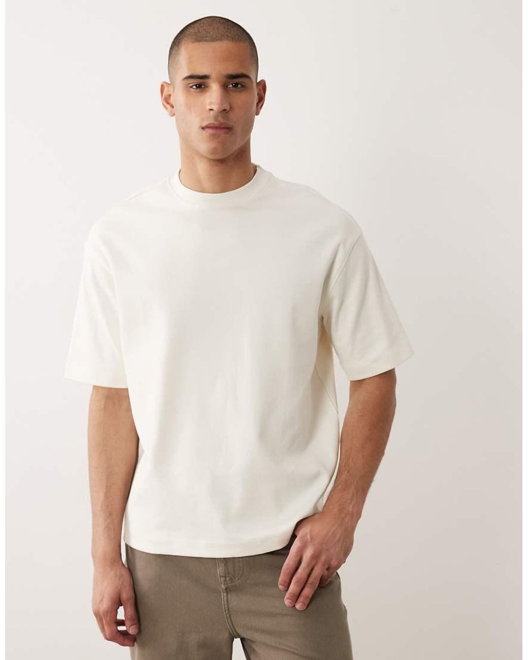 SELECTED Natural Heavyweight 300gsm Oversized T-shirt for men