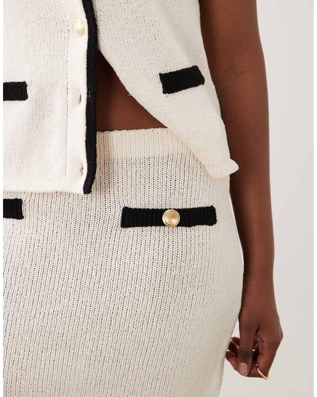 ASOS Natural Knitted Boucle Mini Skirt Co-ord