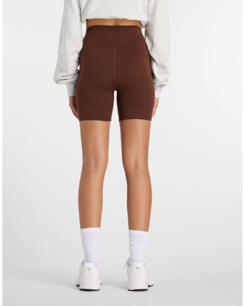 New Balance Brown Harmony High Rise 6 Inch Shorts