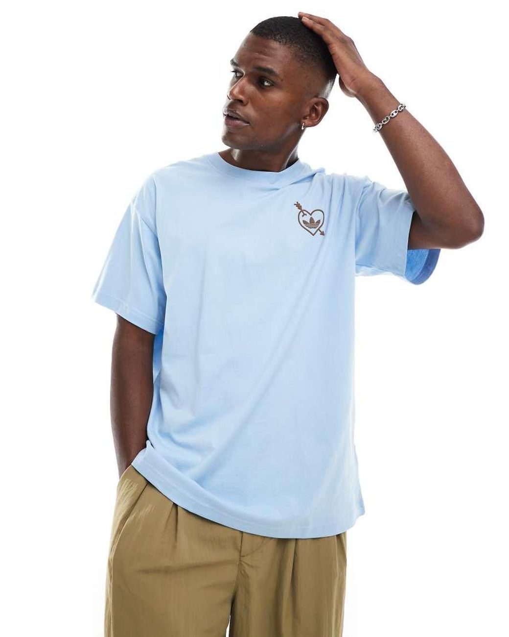 adidas Originals Cupid Graphic T-shirt in Blue for Men | Lyst UK