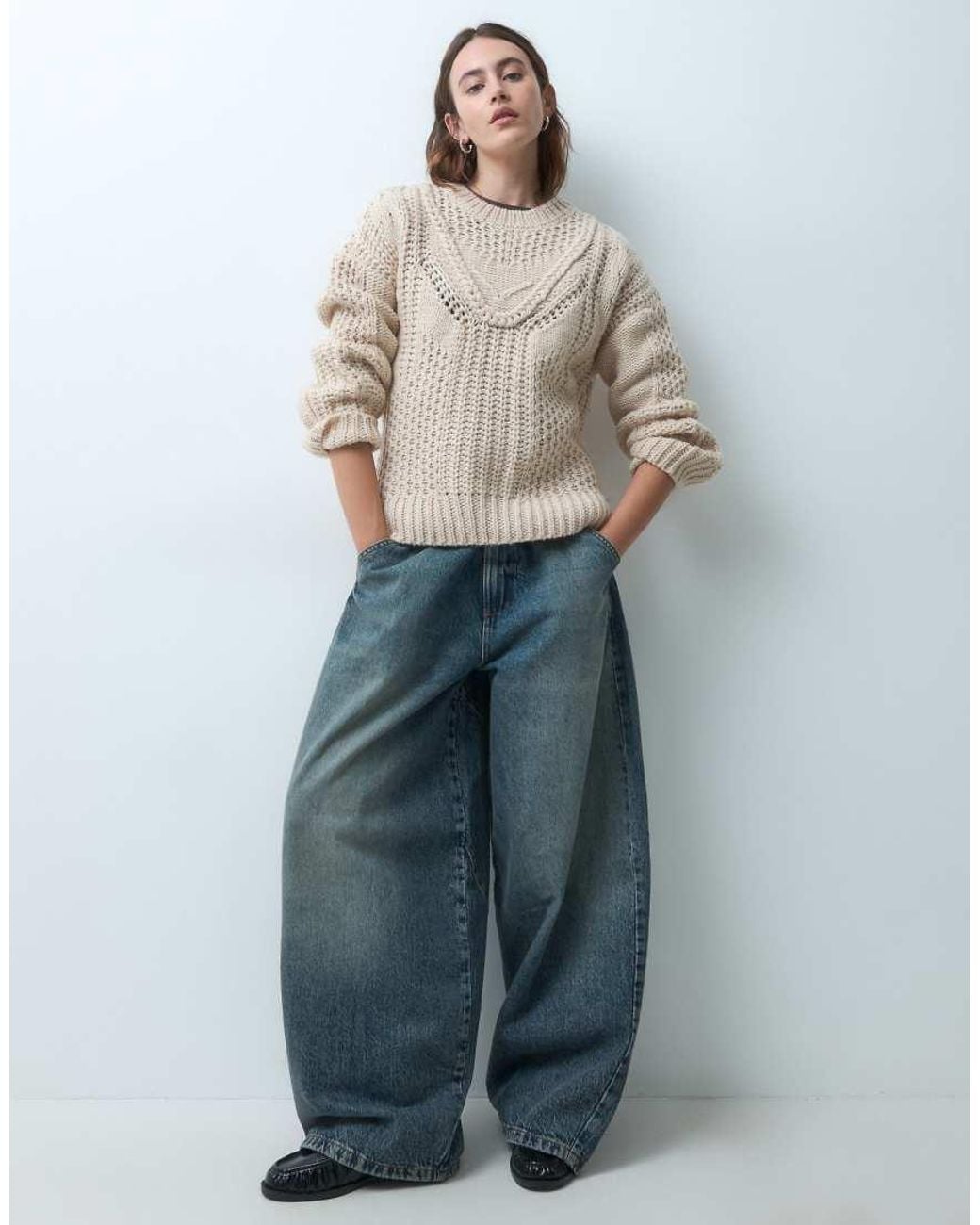 Object Natural Textured Crew Neck Jumper Knit Jumper