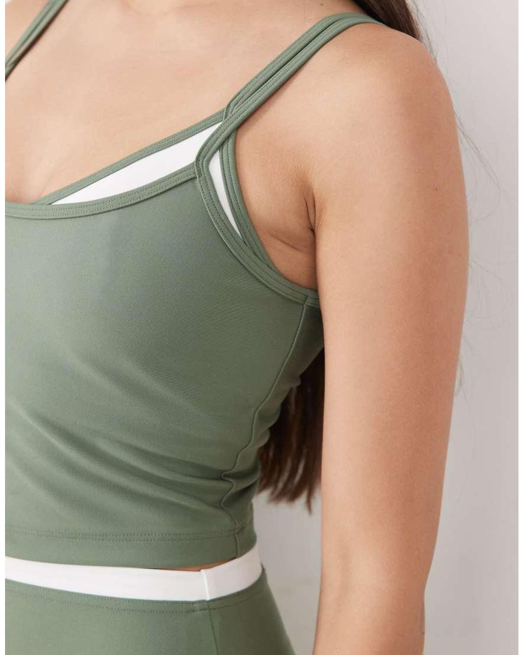 Abercrombie & Fitch Green Ypb Double Layer Scoop Neck Tank Top Co-ord