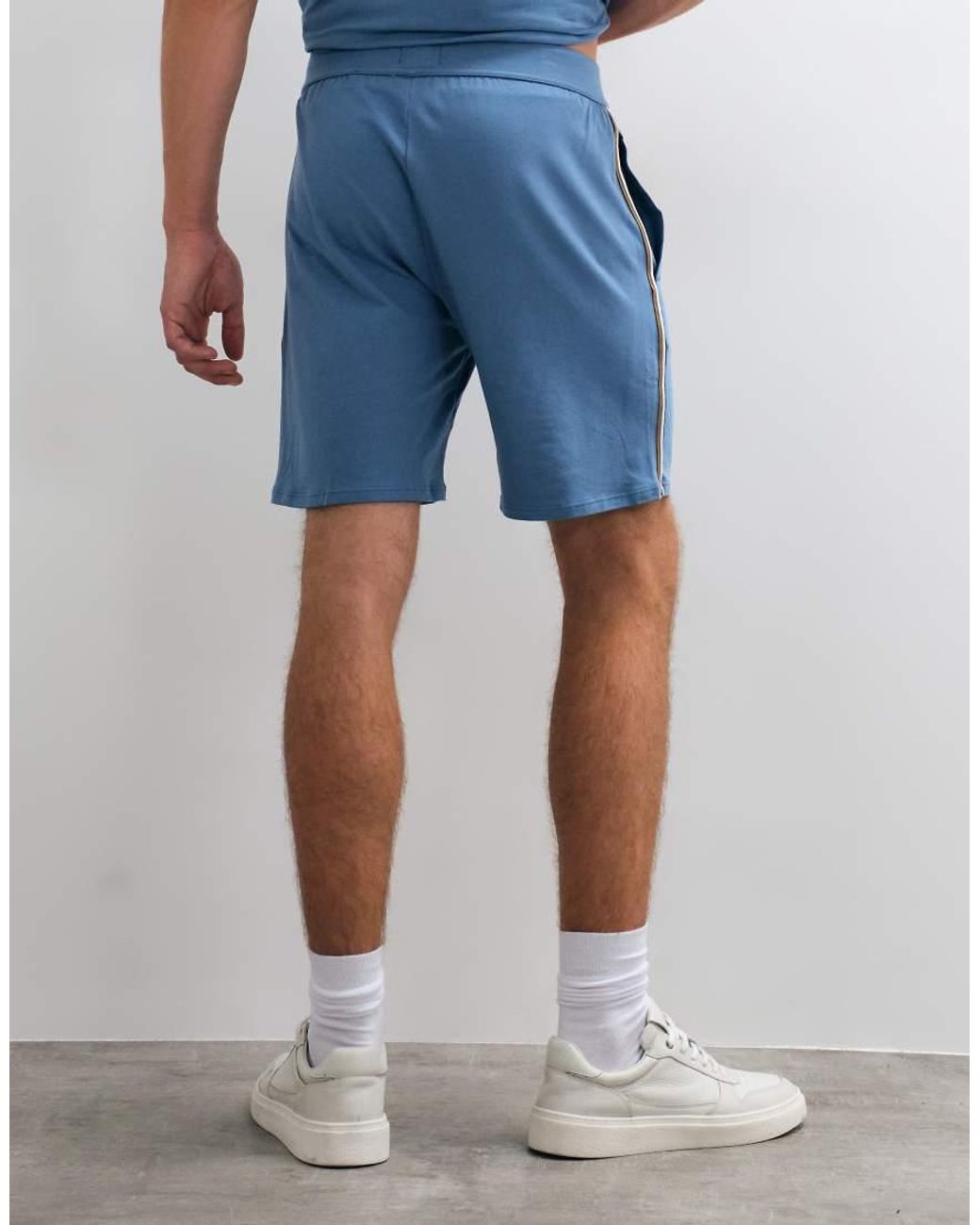 Boss Blue Unique Co-ord Shorts With Logo Print for men