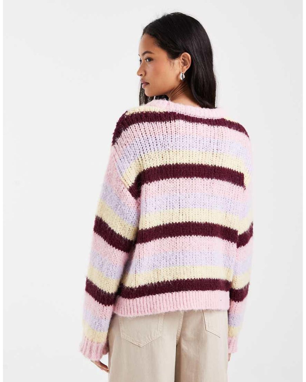 Pieces Pink Chunky Knitted Jumper