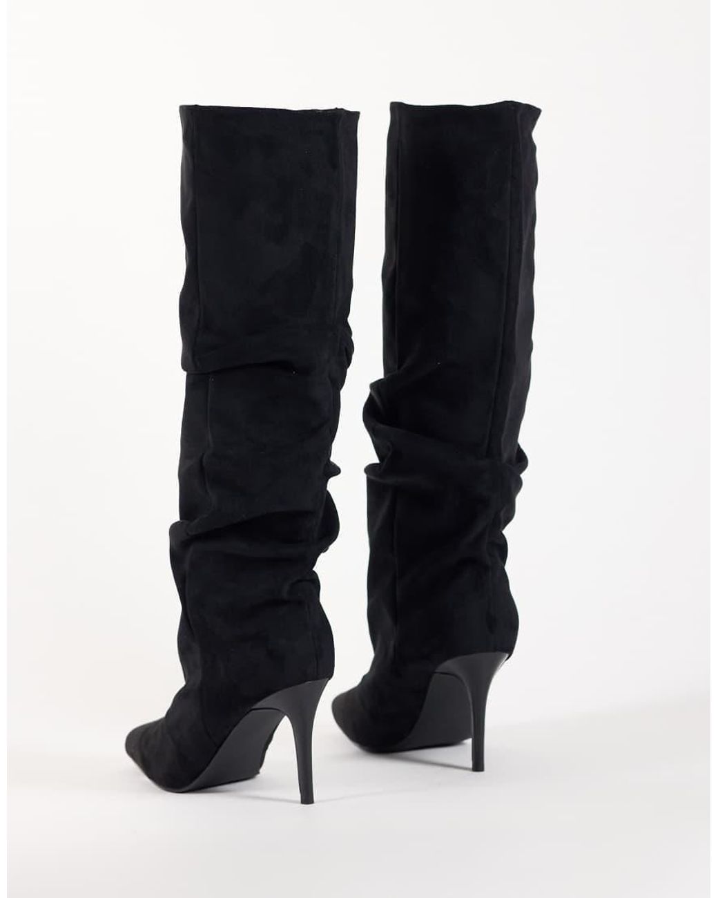 SIMMI Black Simmi London Reece Ruched Knee Boots