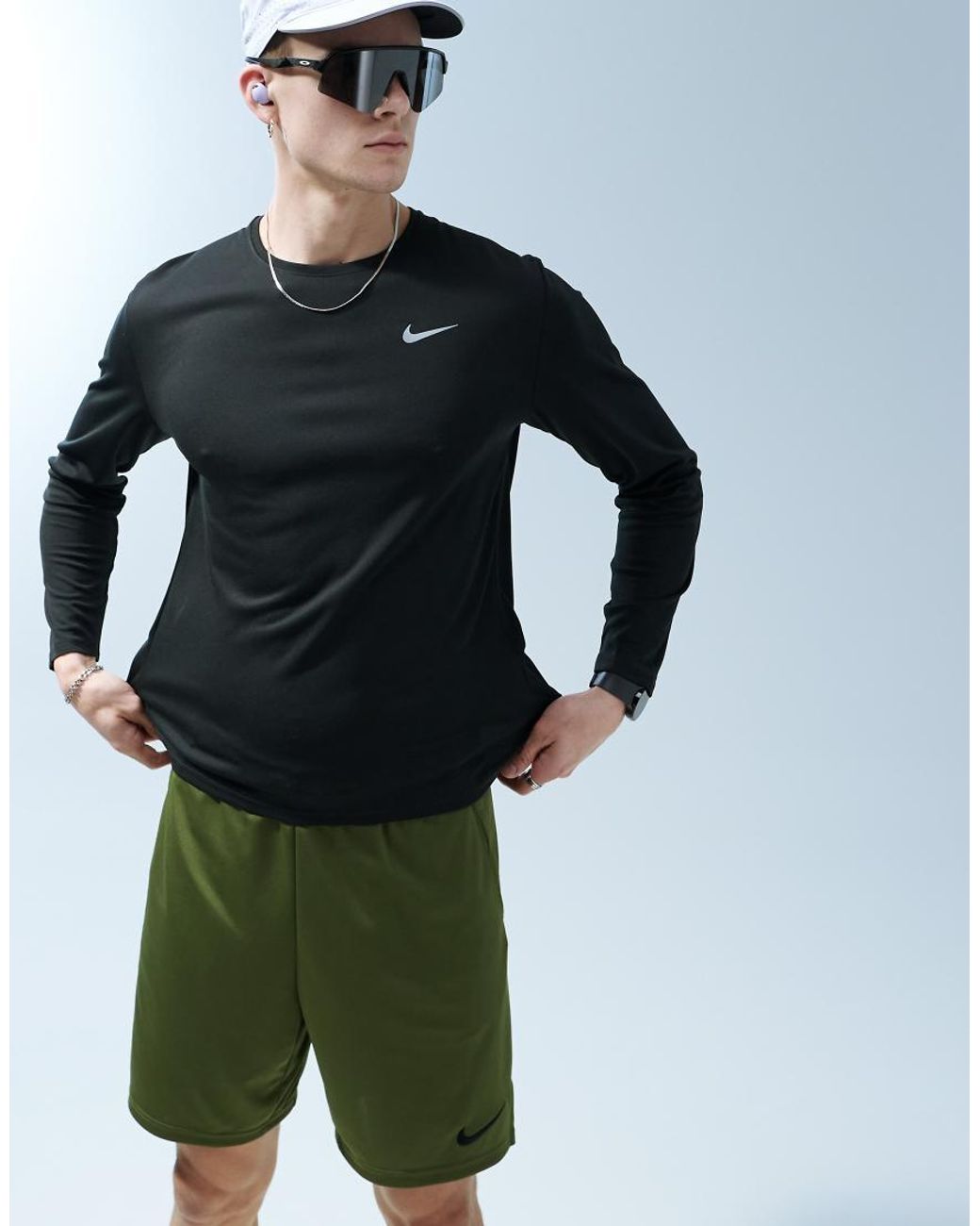 Nike Green Miler Dri-fit Longsleeve T-shirt for men
