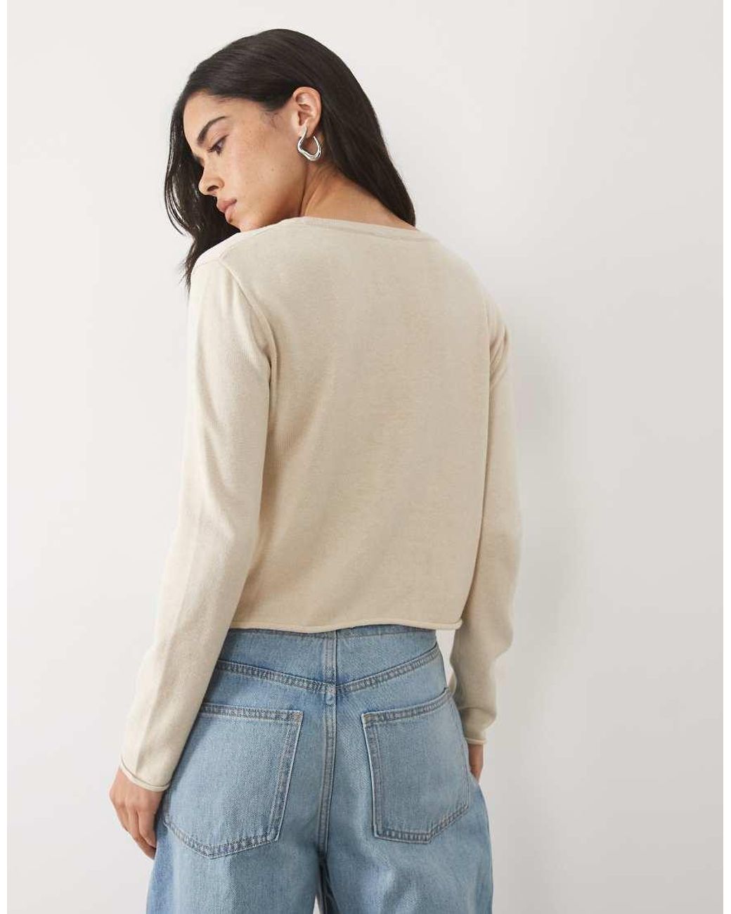 Mango Natural Teen Asymmetric Button Detail Cardigan
