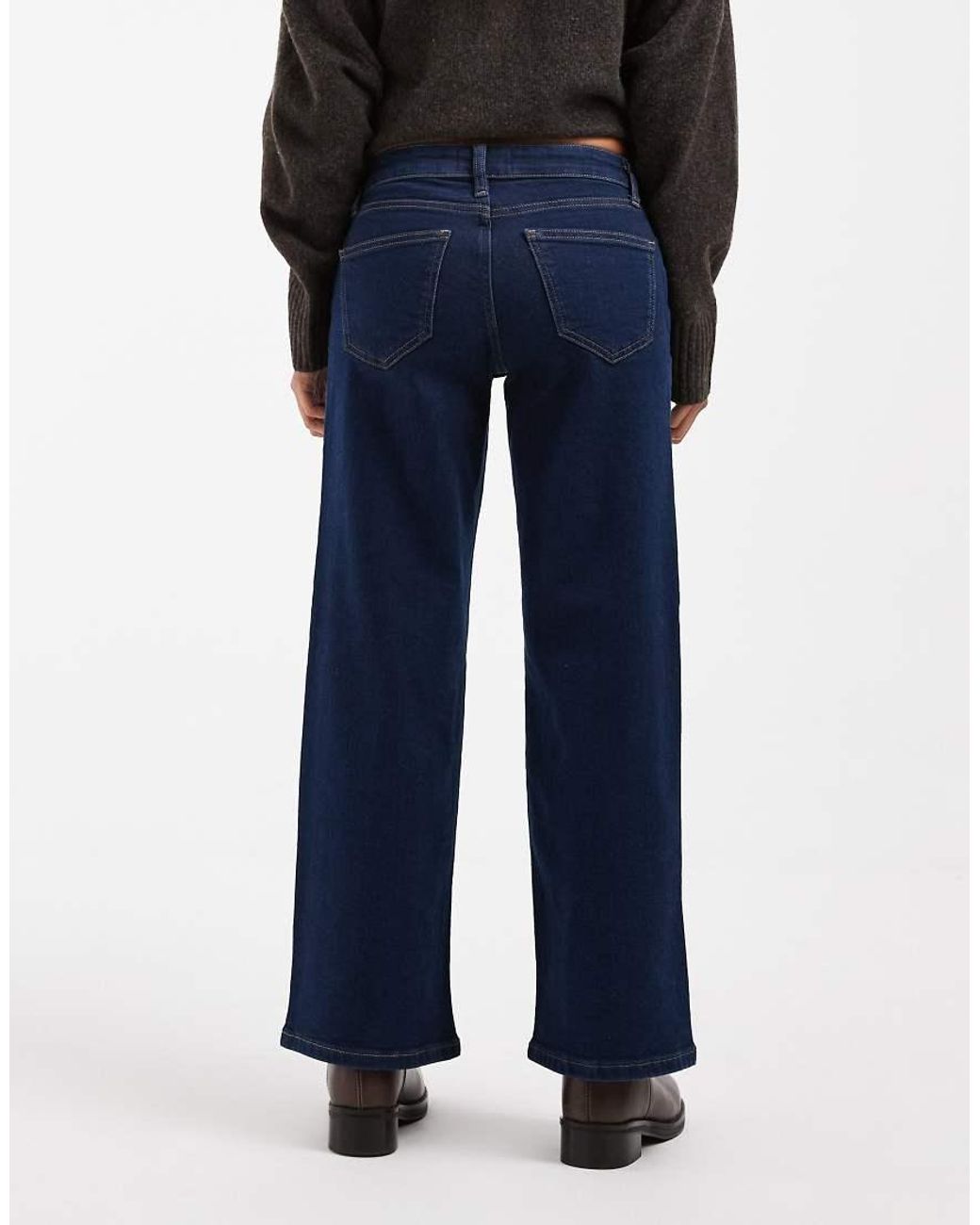 Only Petite Black Judy Low Rise Wide Leg Jeans