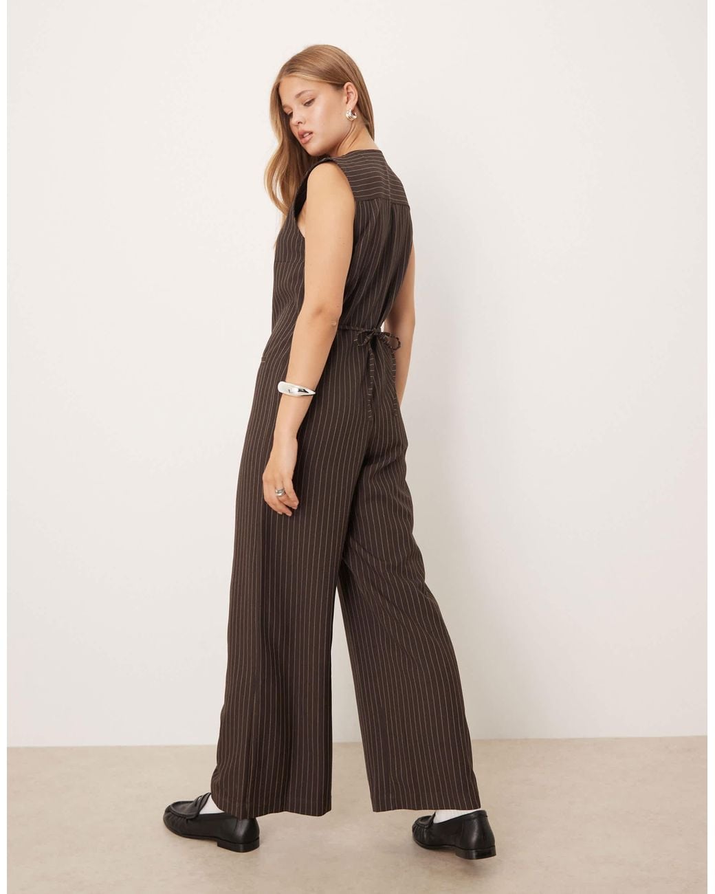 ASOS Natural V-neck Jumpsuit