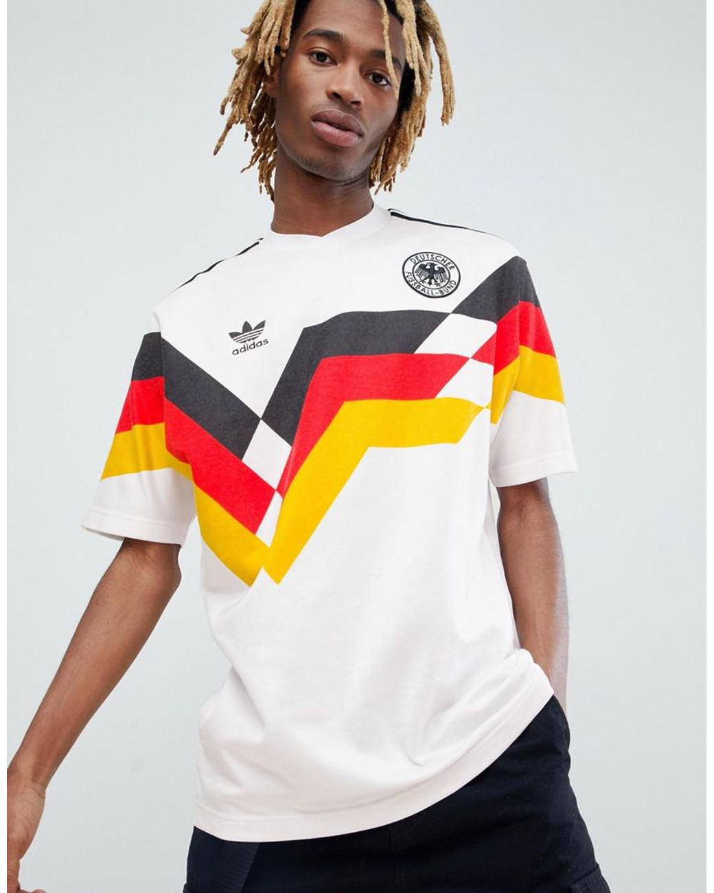 adidas Originals Retro Germany Football Jersey In White Ce2343 for