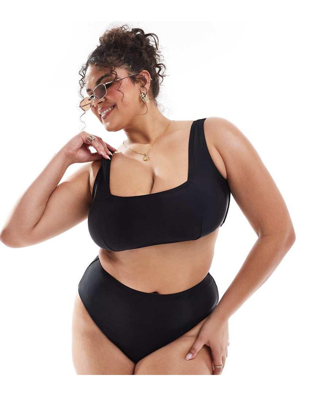 South Beach Black Crop Bikini Top