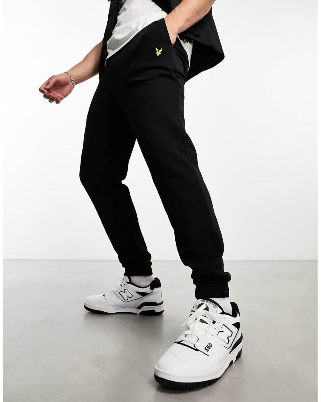 Lyle & Scott Black Icon Logo Slim Fit Trackies for men