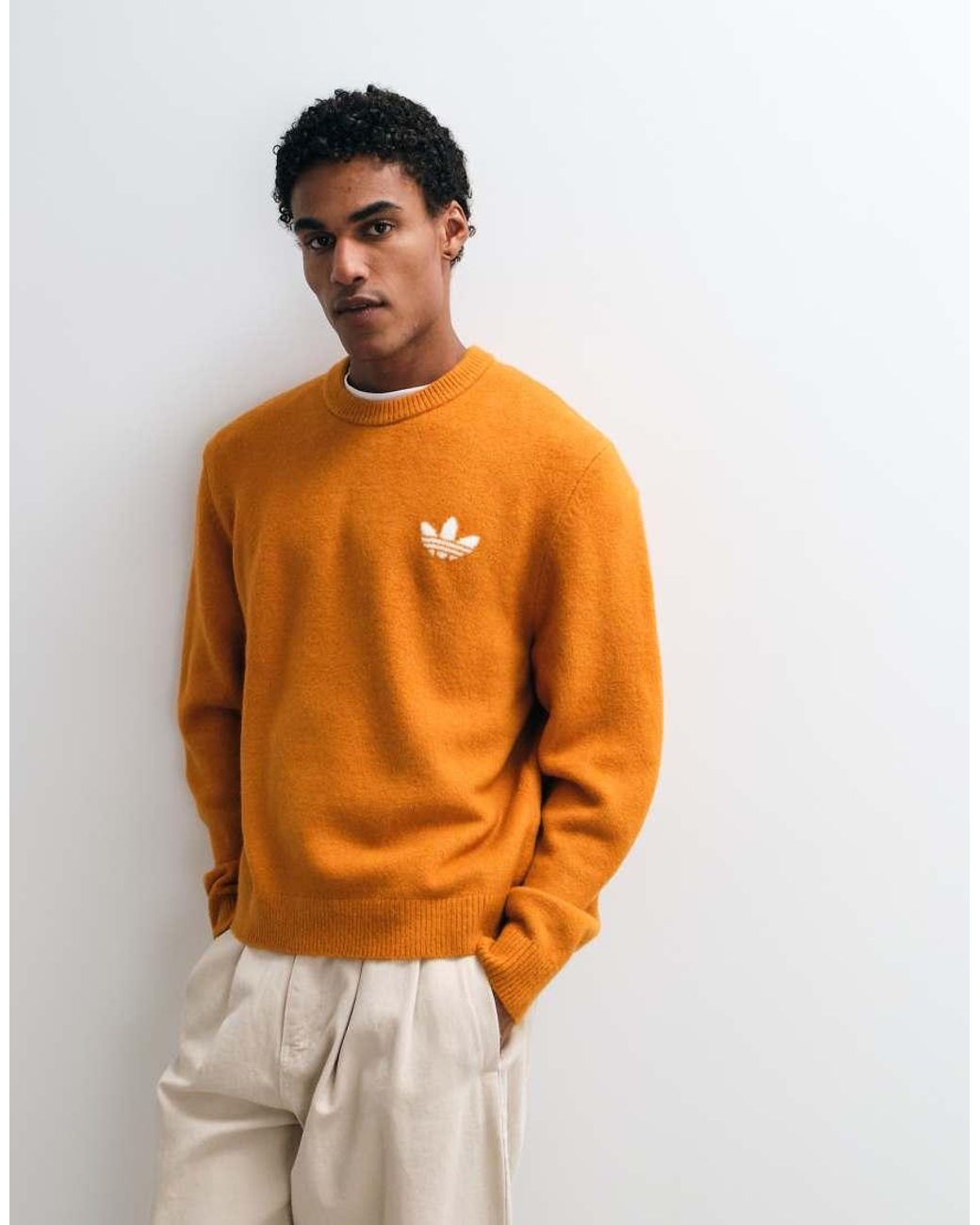 Adidas Originals Orange Knitted Jumper for men