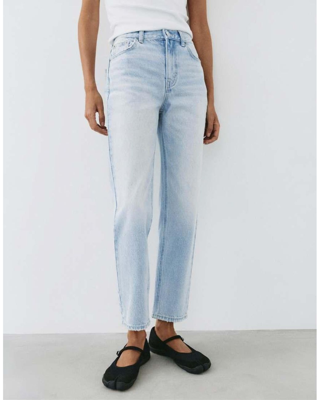 Pull&Bear Blue High-waist Mom Fit Jeans