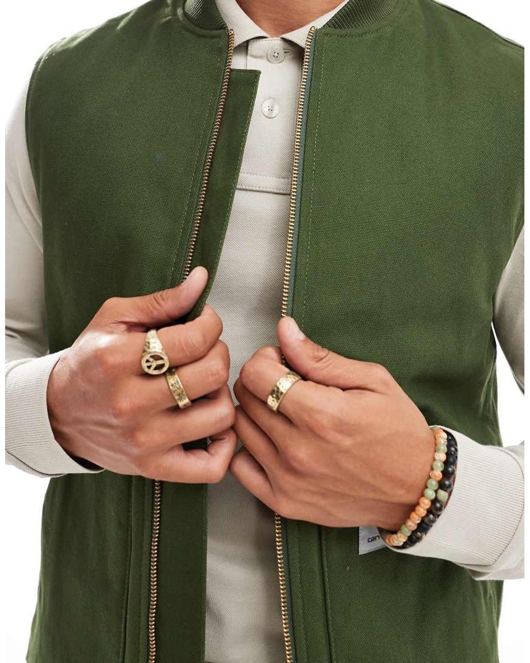 Carhartt Green Classic Zip Up Gilet for men