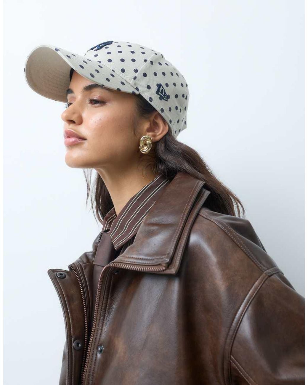 KTZ Brown X Asos Exclusive 9Forty Ny Yankees Polka Dot Cap