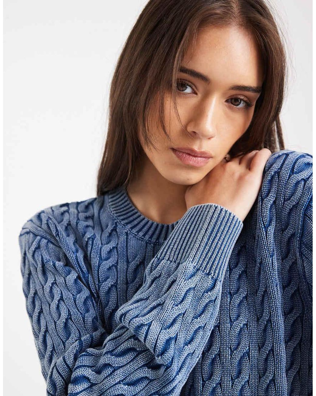 Levi's Blue Boyfriend Cable Knitted Jumper