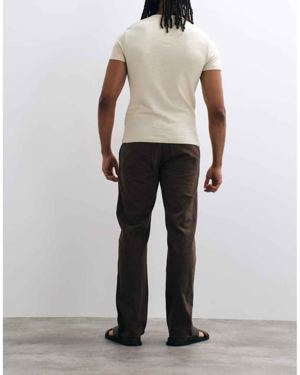 Mango Brown Relaxed Trouser for men