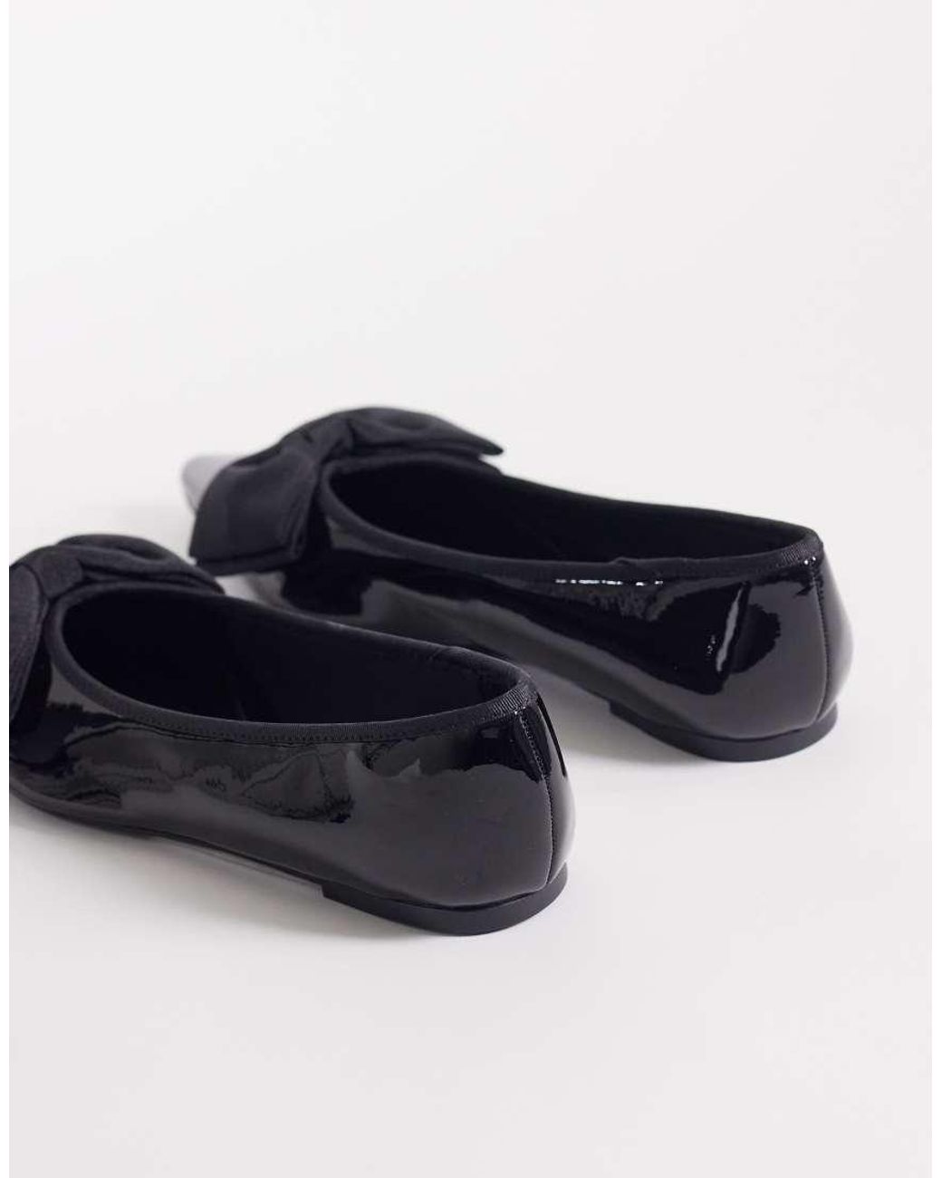 ASOS Blue Langston Bow Pointed Ballet Flats