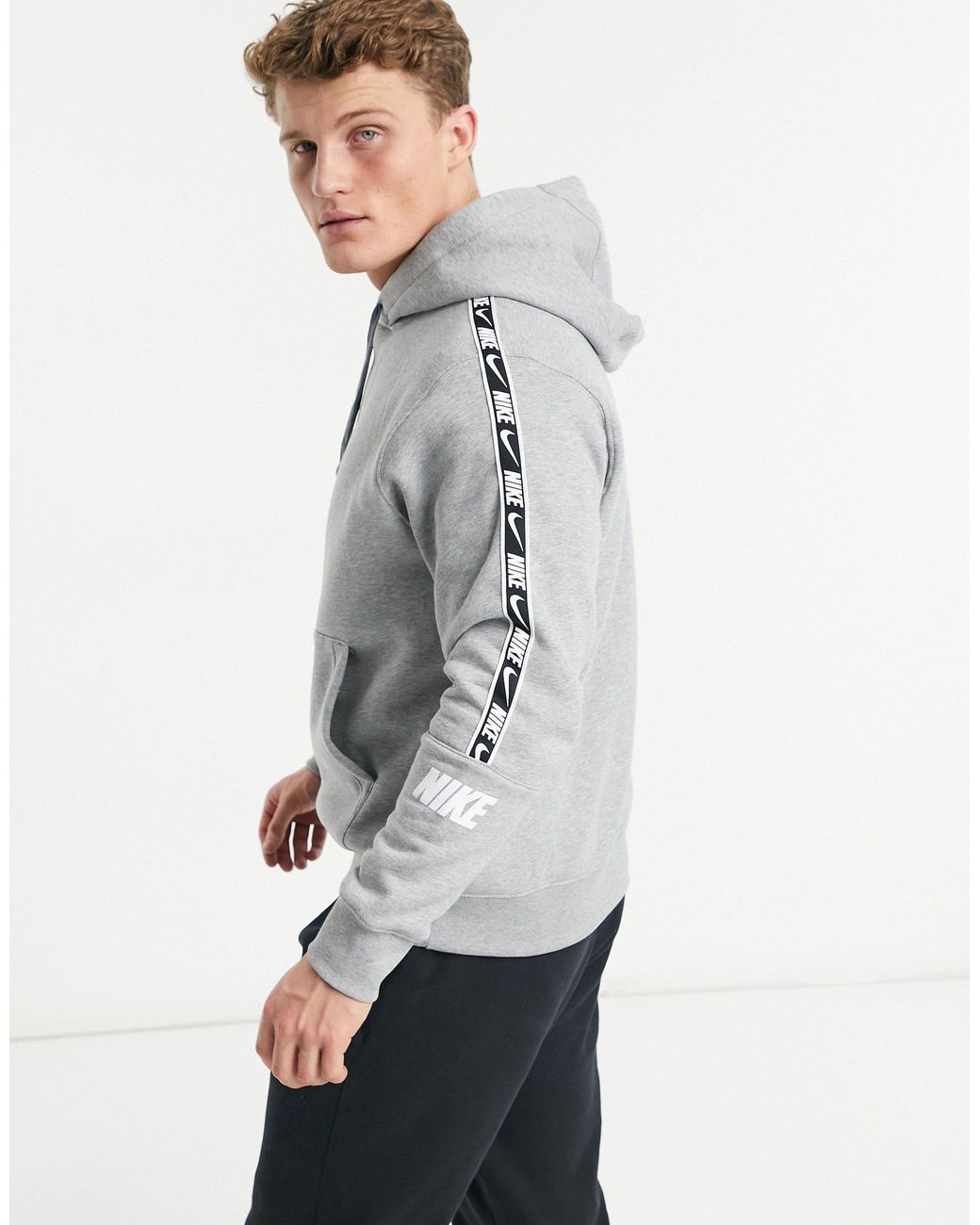 Nike Repeat Pack Taping Hoodie in Grey for Men | Lyst Australia