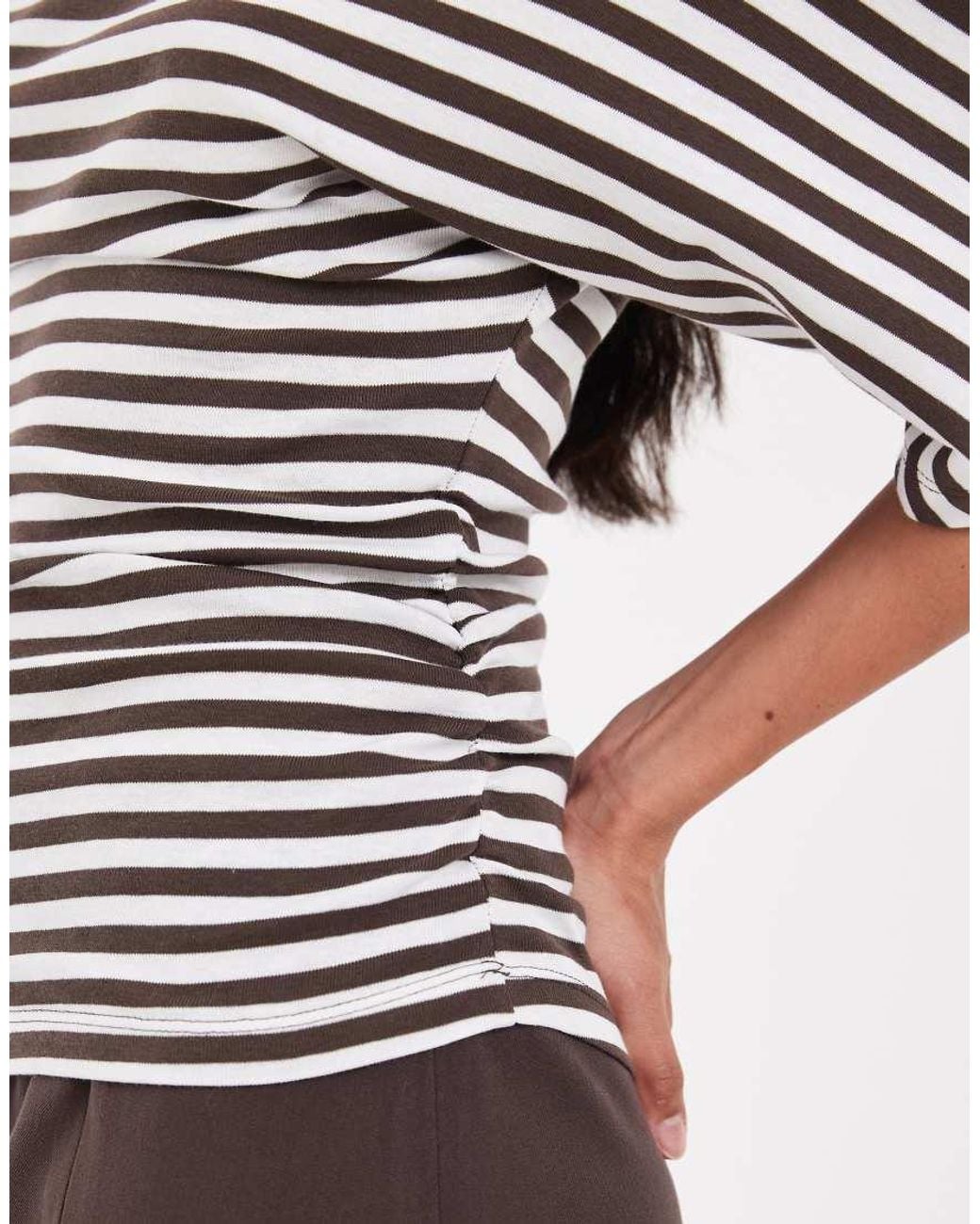 Noisy May White Cinch Top With Wide Sleeve