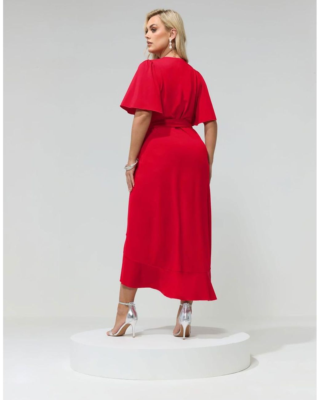Yours Clothing Red Ruffle Hem Wrap Dress