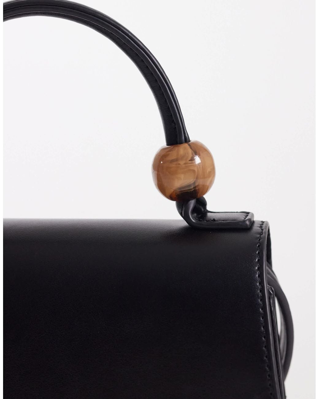 ASOS Natural Resin Ball Top Handle Crossbody Bag With Detachable Strap