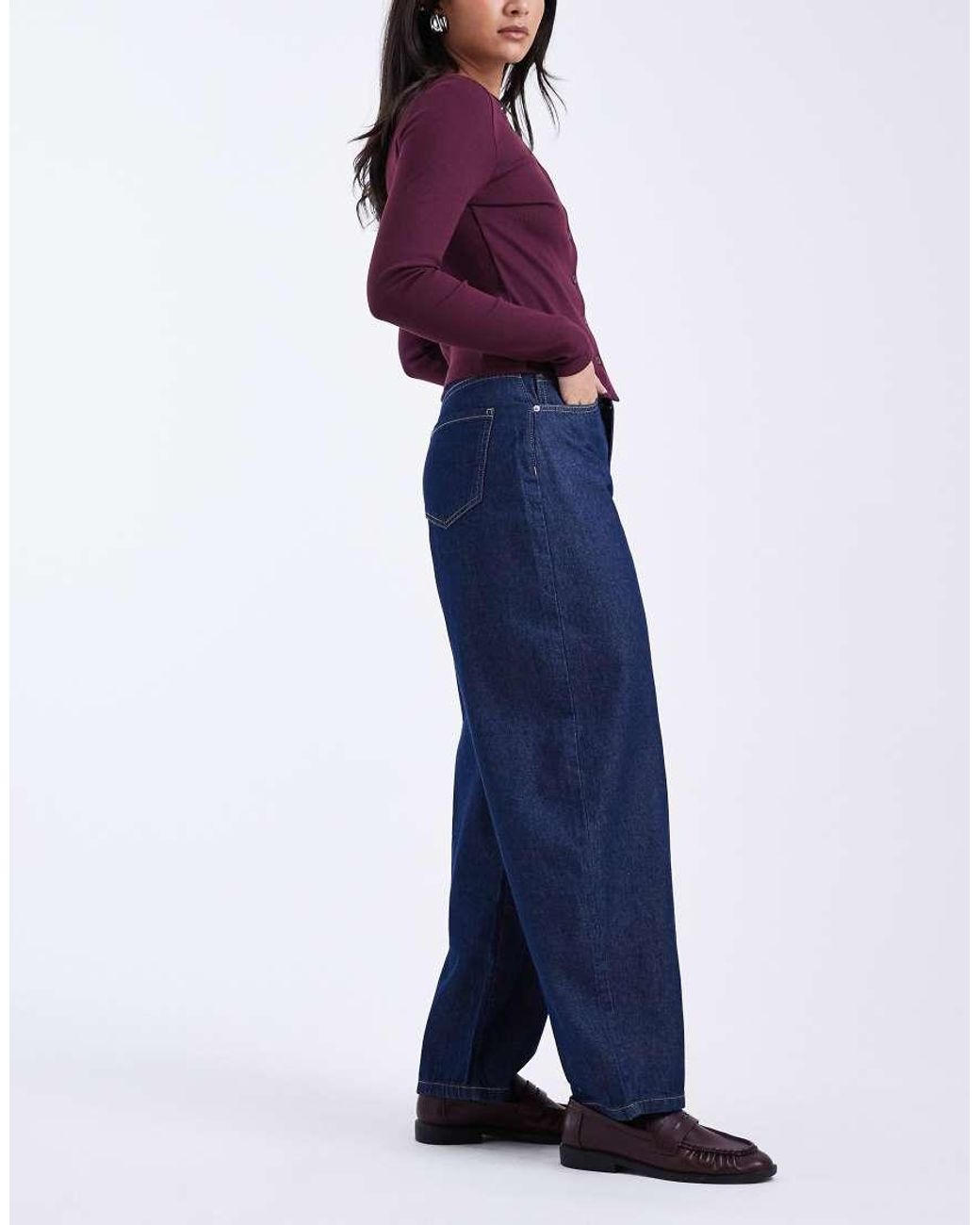 Vero Moda Blue Kirsa High Waist Barrel Leg Jeans
