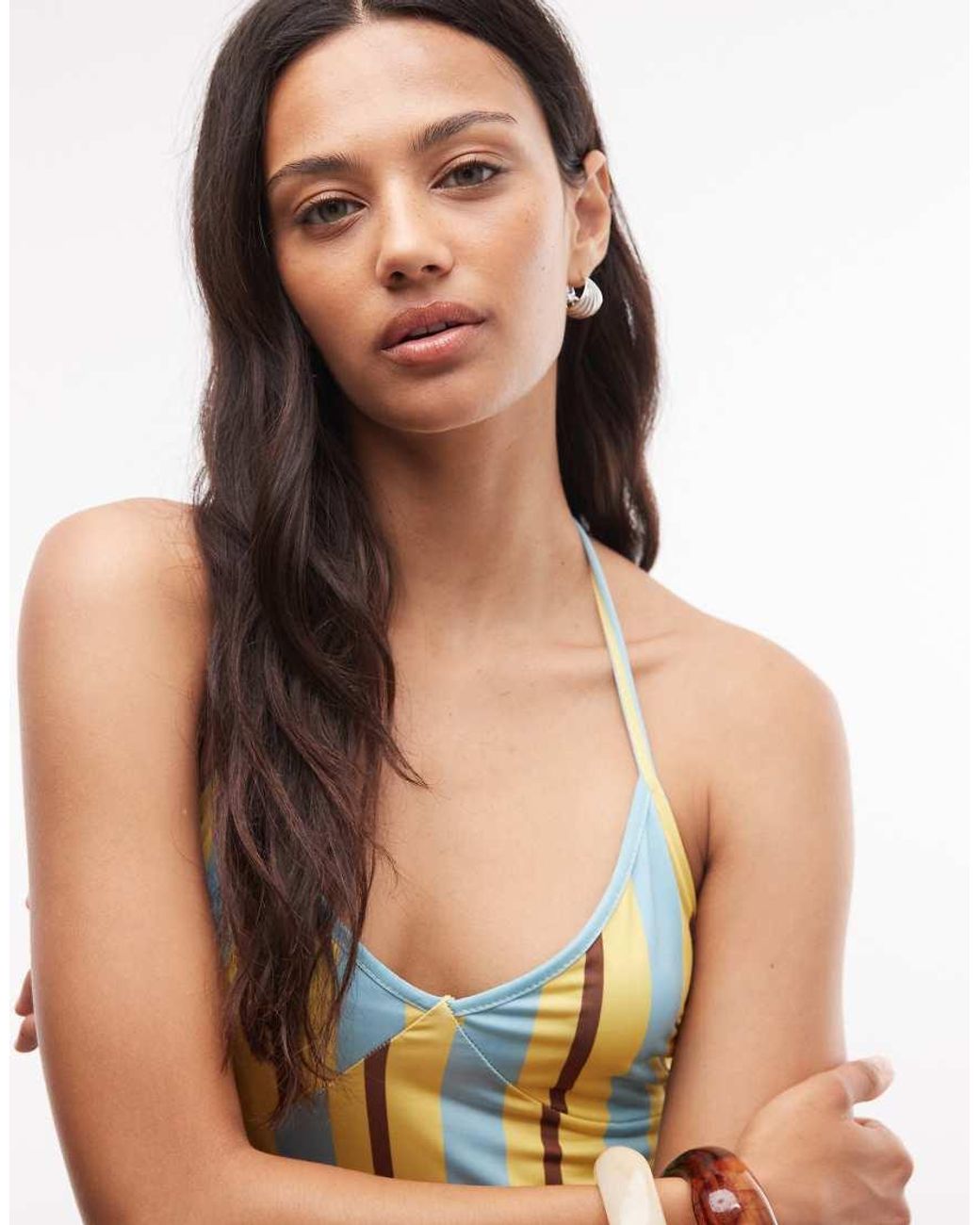 Reclaimed Vintage Multicolor Tankini Halter Cami Top