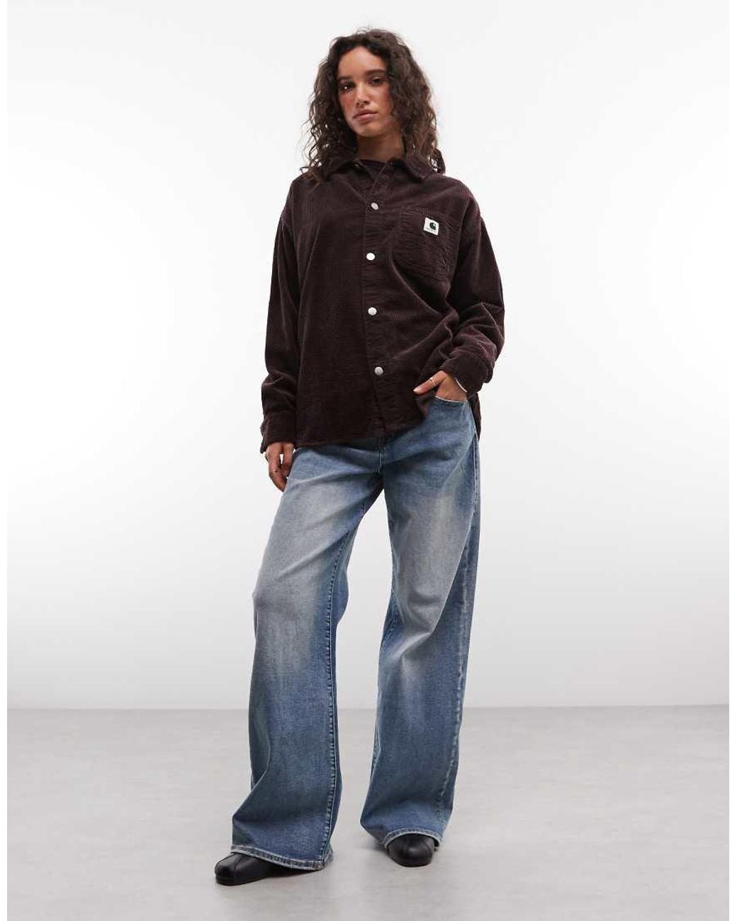 Carhartt Brown Bekka Long Sleeve Corduroy Shirt