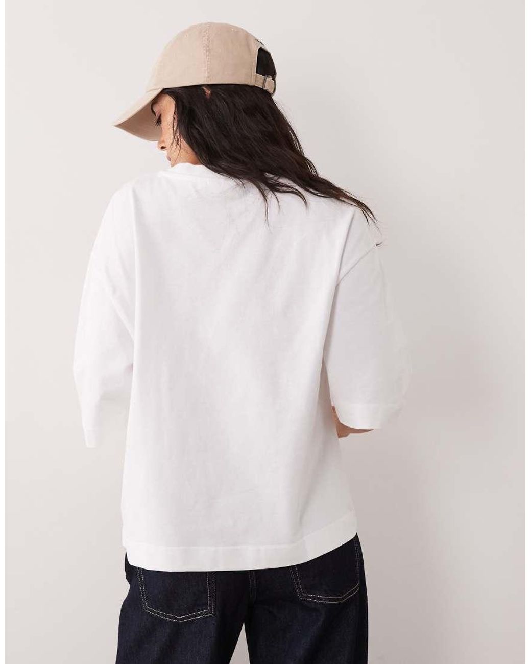 Gina Tricot White Short Sleeve Boxy Tee