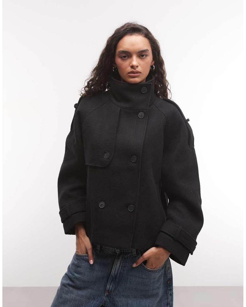 Monki Black Funnel Neck Jacket