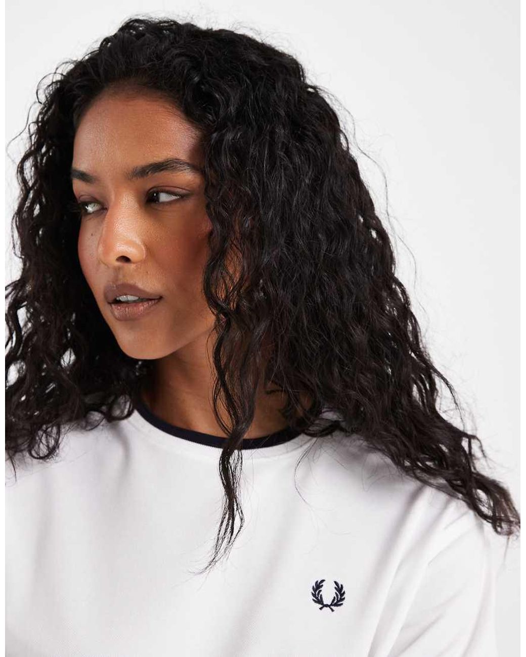 Fred Perry White Tipped Mesh Pique T-Shirt