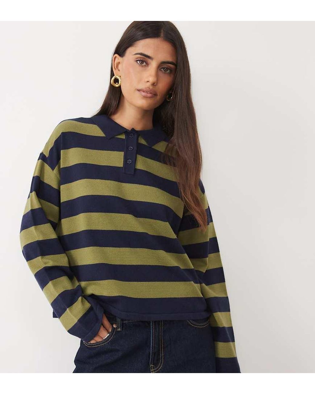 The Frolic Multicolor Exclusive Knitted Long Sleeve Collared Rugby Top