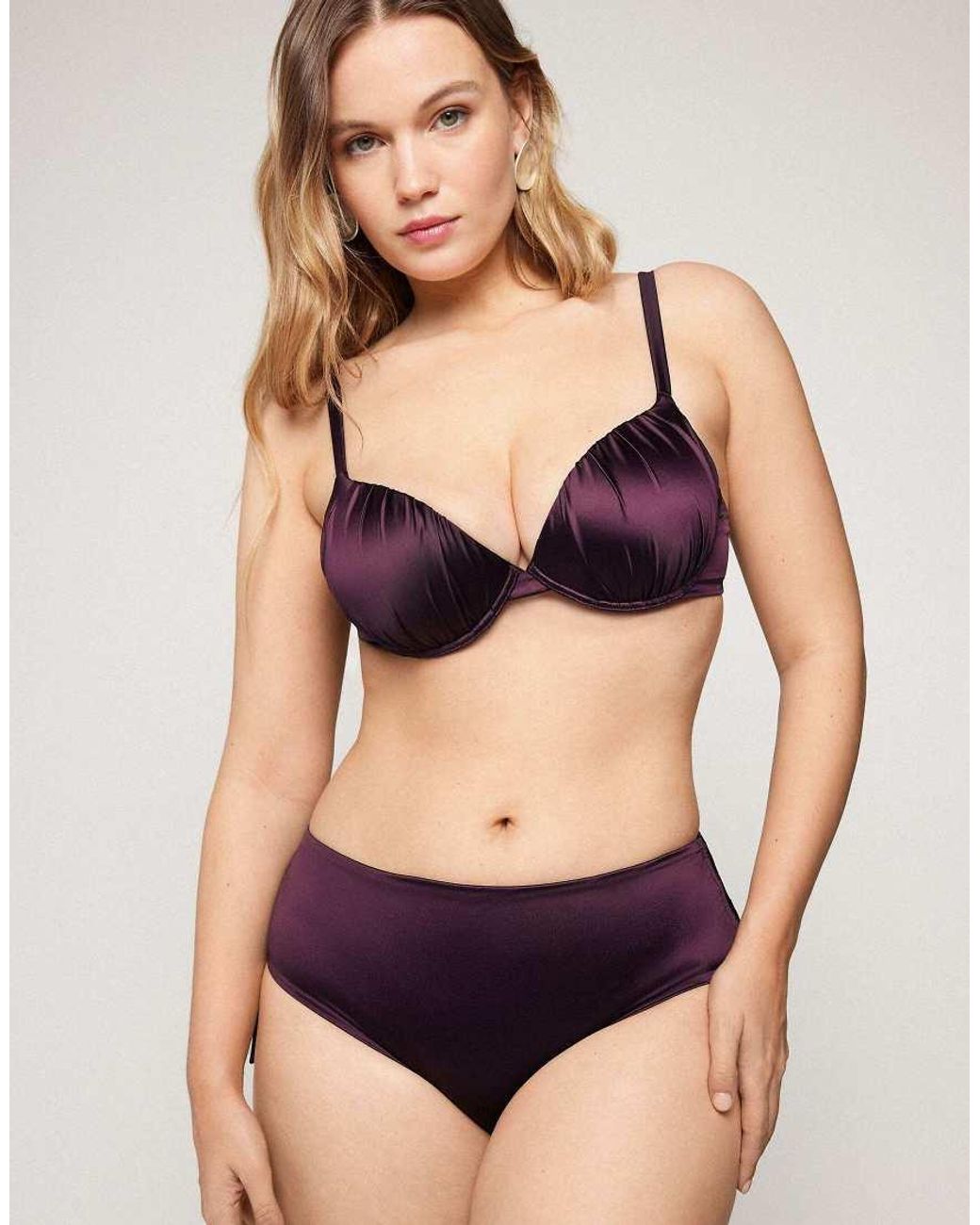 Tezenis Black Shiny Glam Push-Up Bikini Top