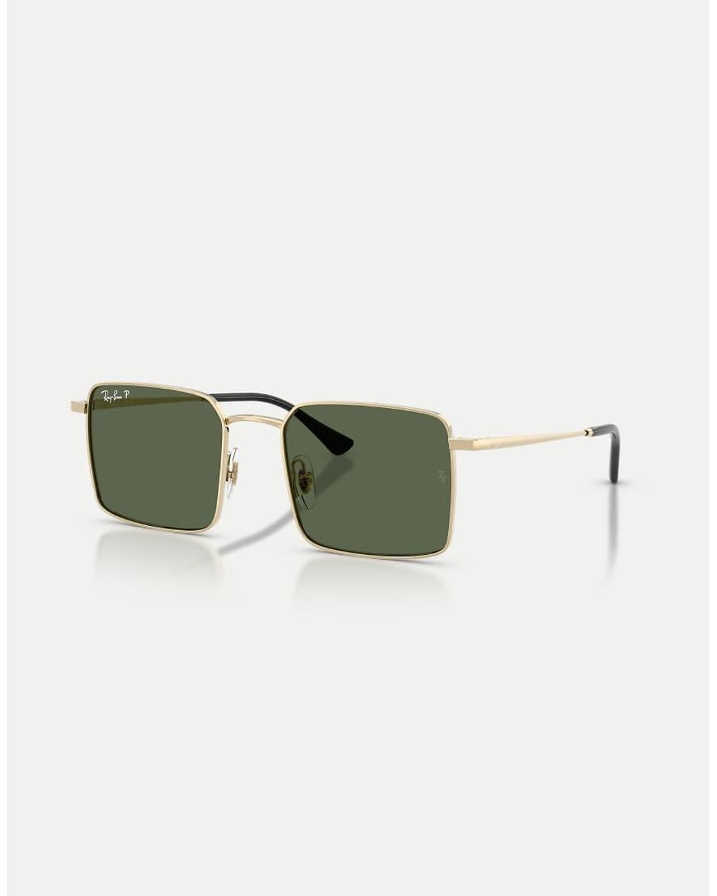 Ray-Ban Green Idan Square Polarised Sunglasses With Lens