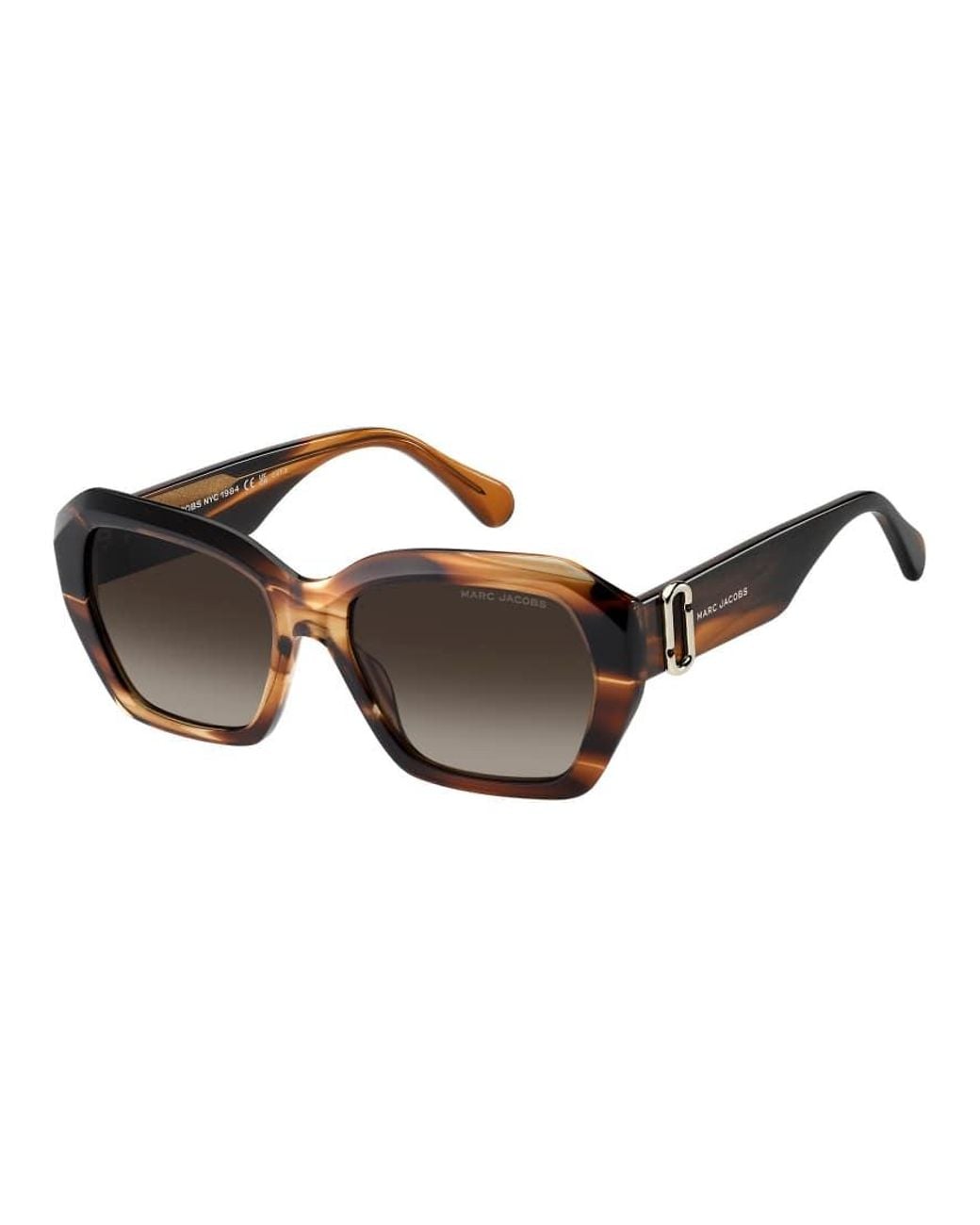Marc Jacobs Brown Marc Jac Sun Rectangular Sunglasses With Shaded Gradient Lenses