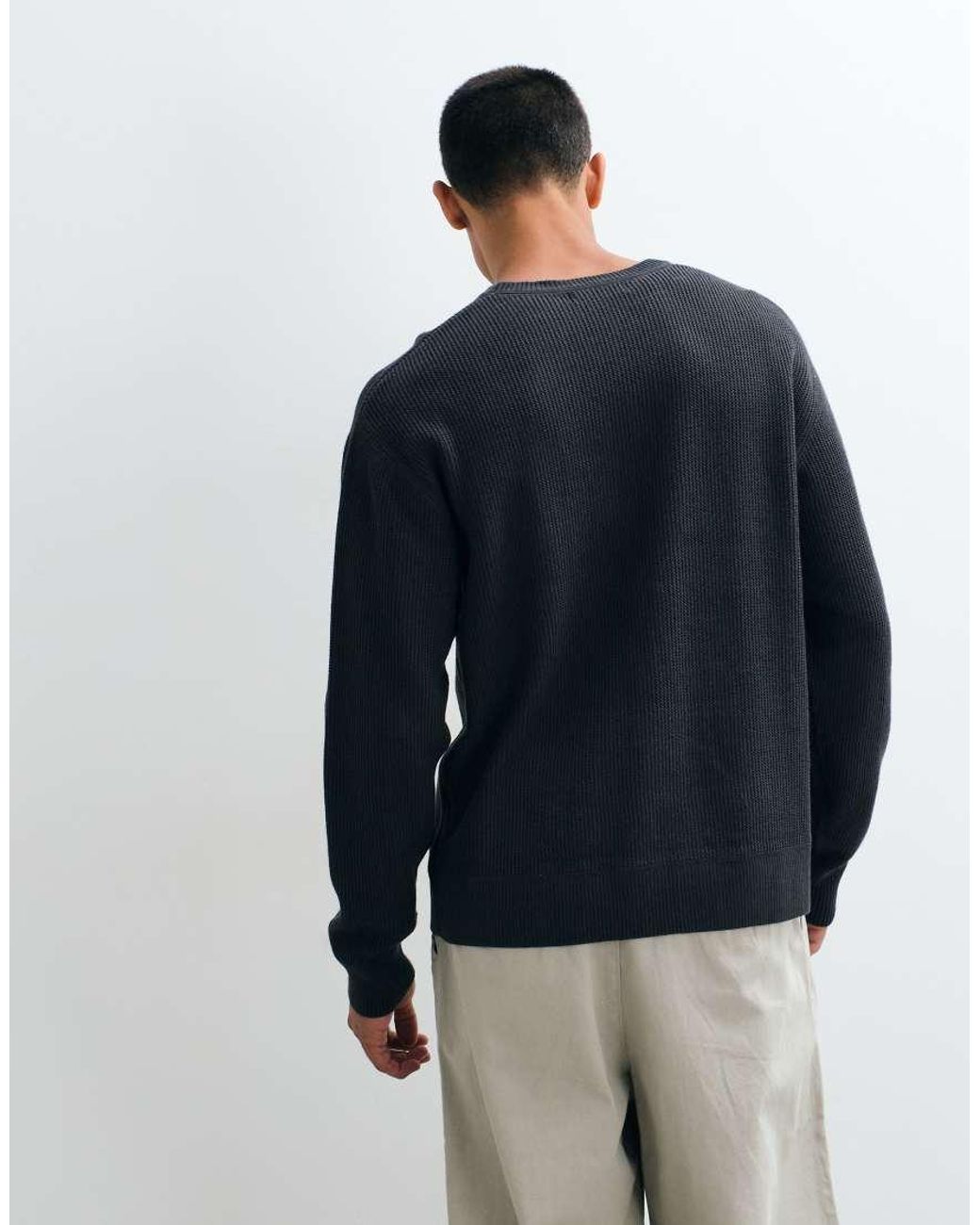 Fred Perry Blue Textured Jumper for men