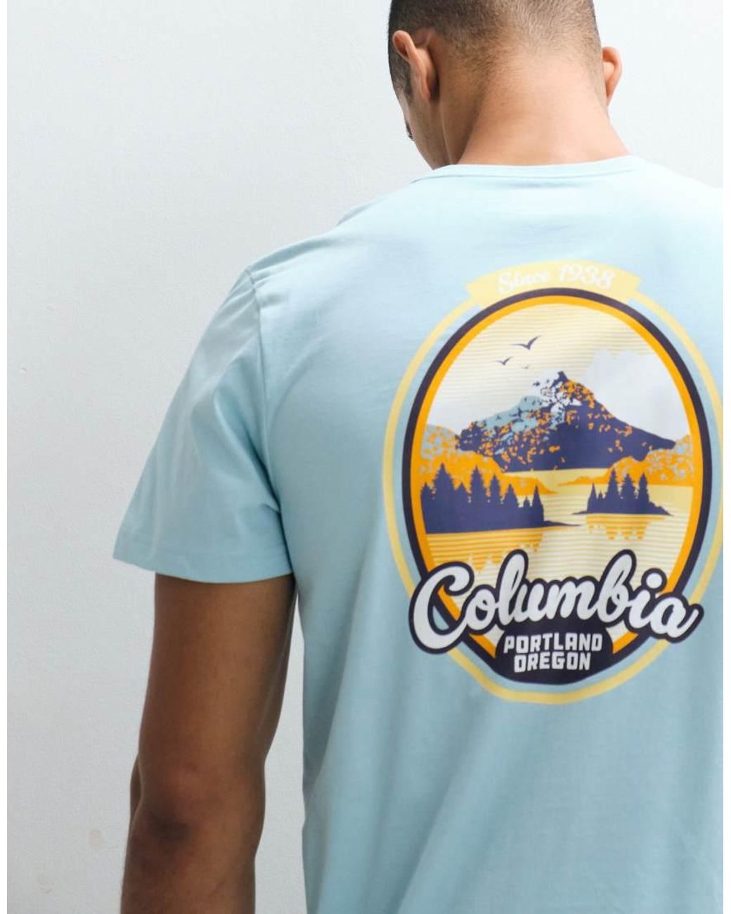 Columbia Blue Csc Outdoor Back Graphic T-shirt for men