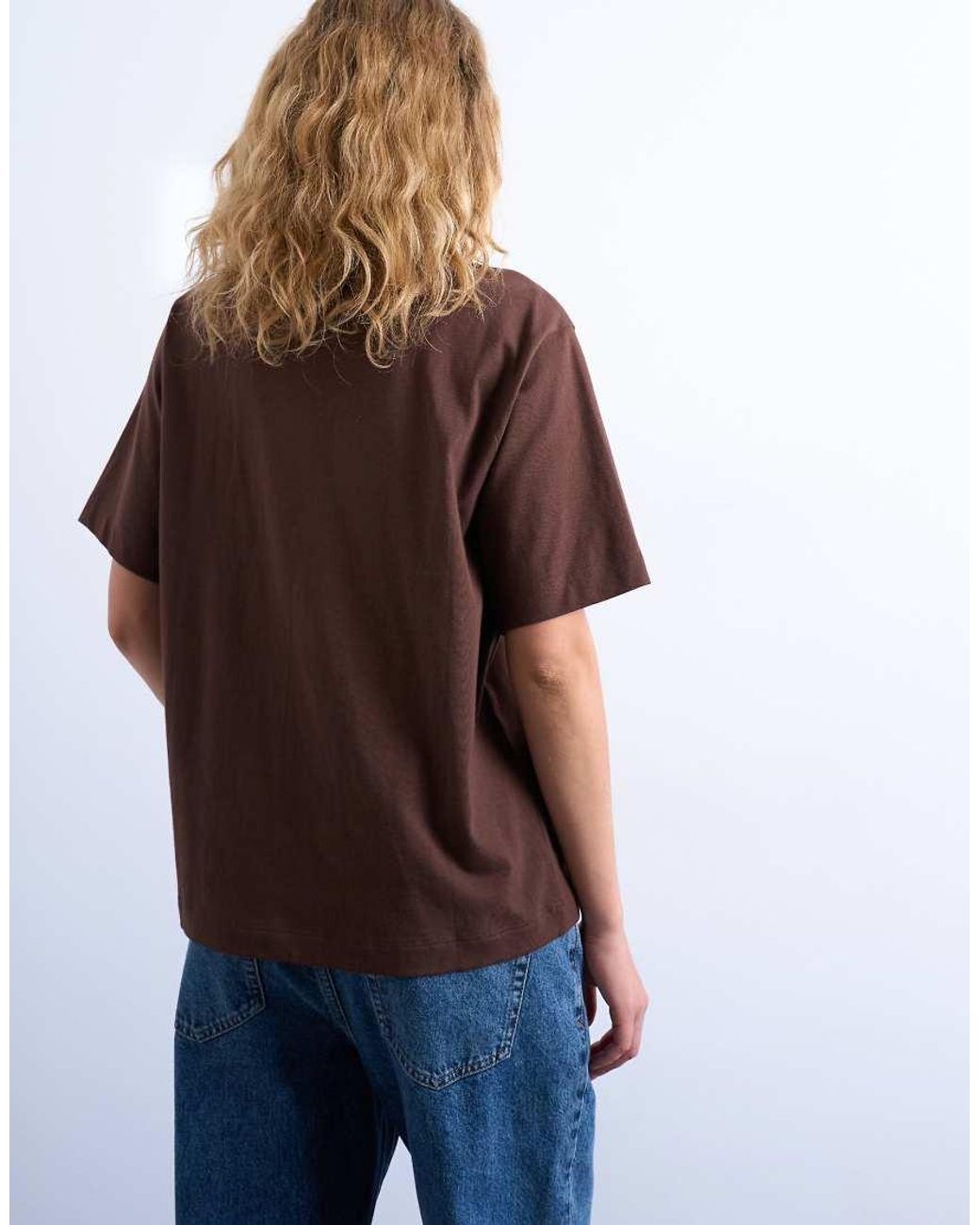 TOPSHOP Brown Premium Basic Short Sleeve Tee