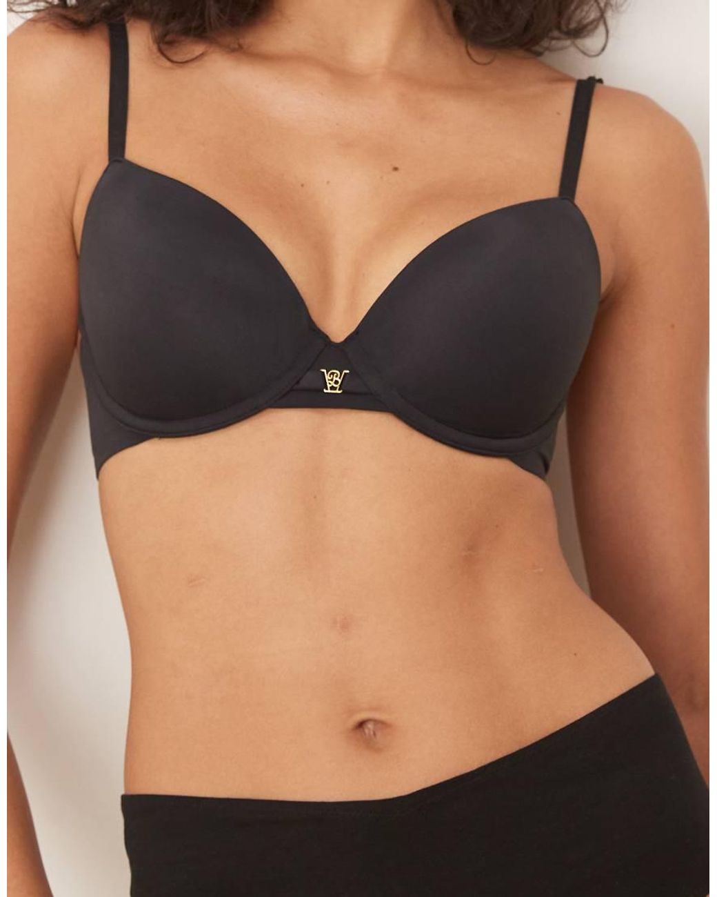 Boux Avenue Black Ultra Light Microfibre Plunge T-Shirt Bra