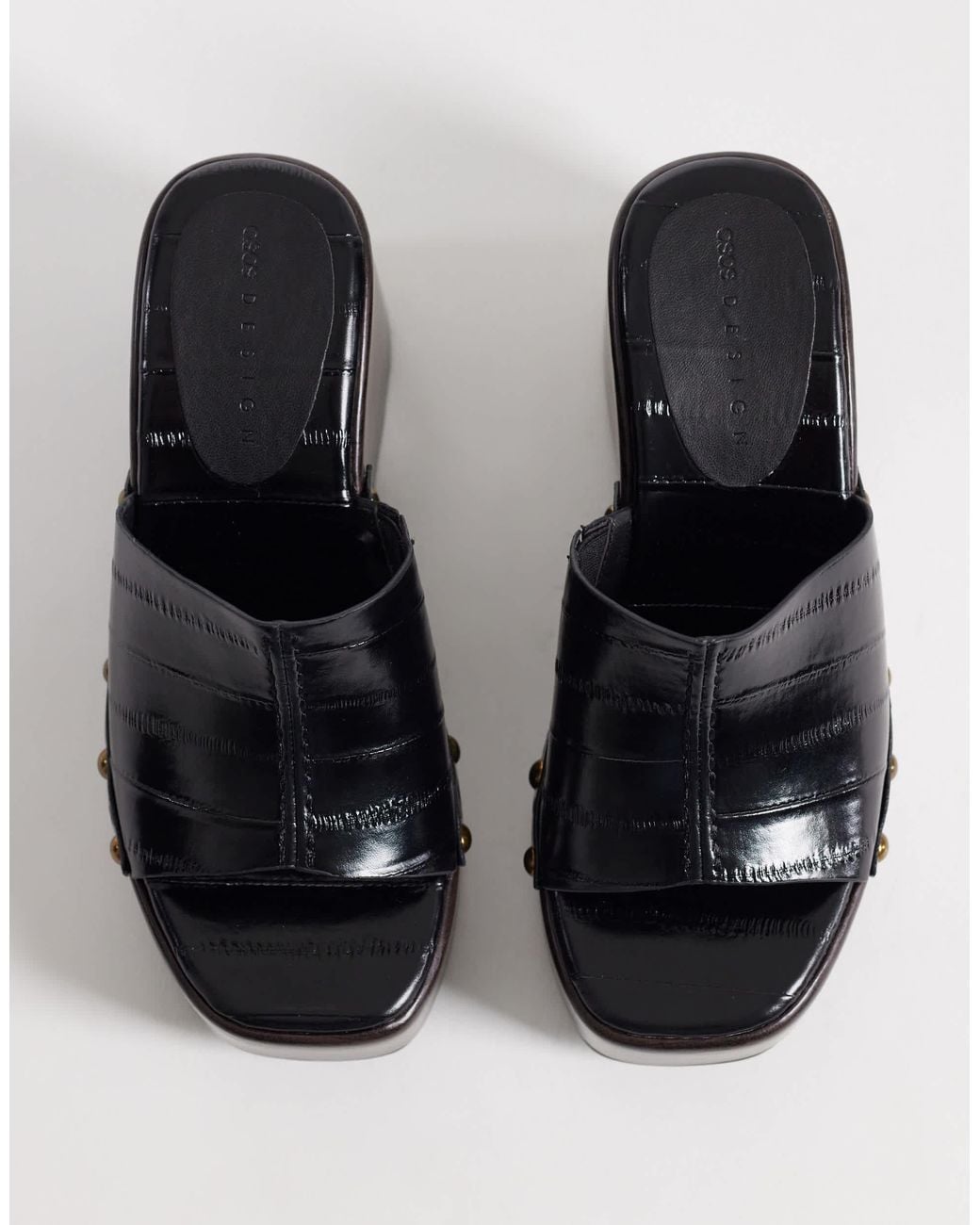 ASOS Black Tara Eel Effect Wedges