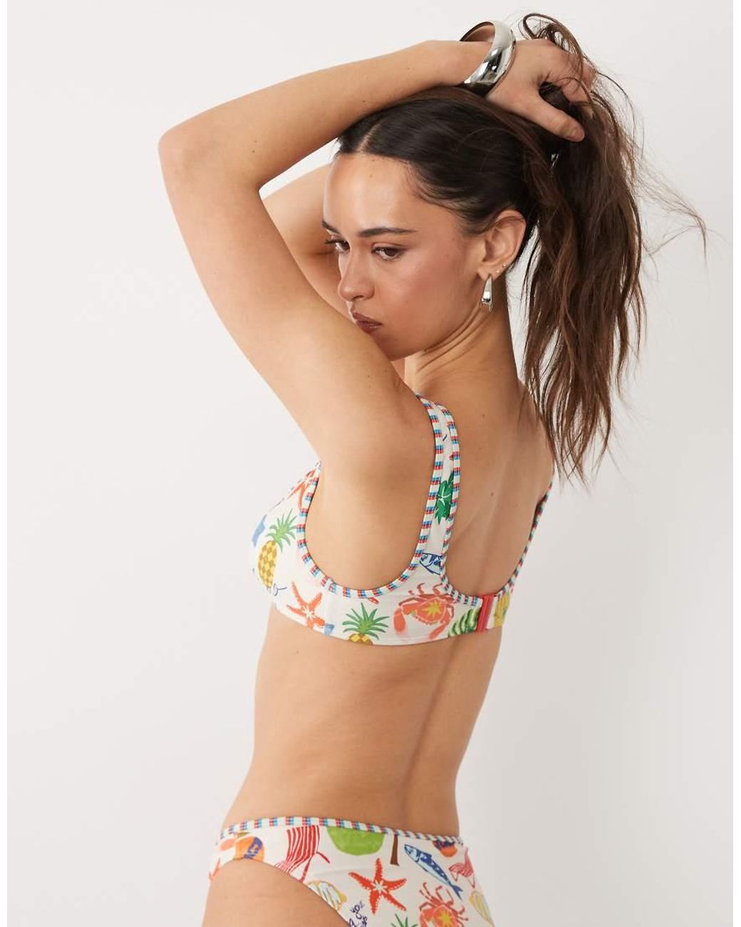 ASOS Natural Luna Mirissa Scoop Crop Bikini Top